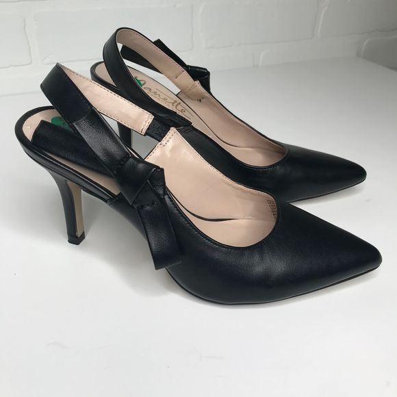 Nanette Lepore Shoes - Nanette Lepore Sophia Slingback Sz 5.5 Black Bow
